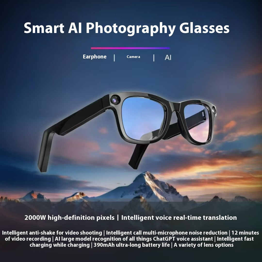 AI Smart Glasses with Camera – Wearable Tech Sunglasses for Photos & Video