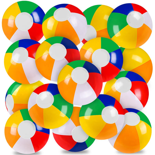 12" Summer Inflatable Beach Balls 16 Pack