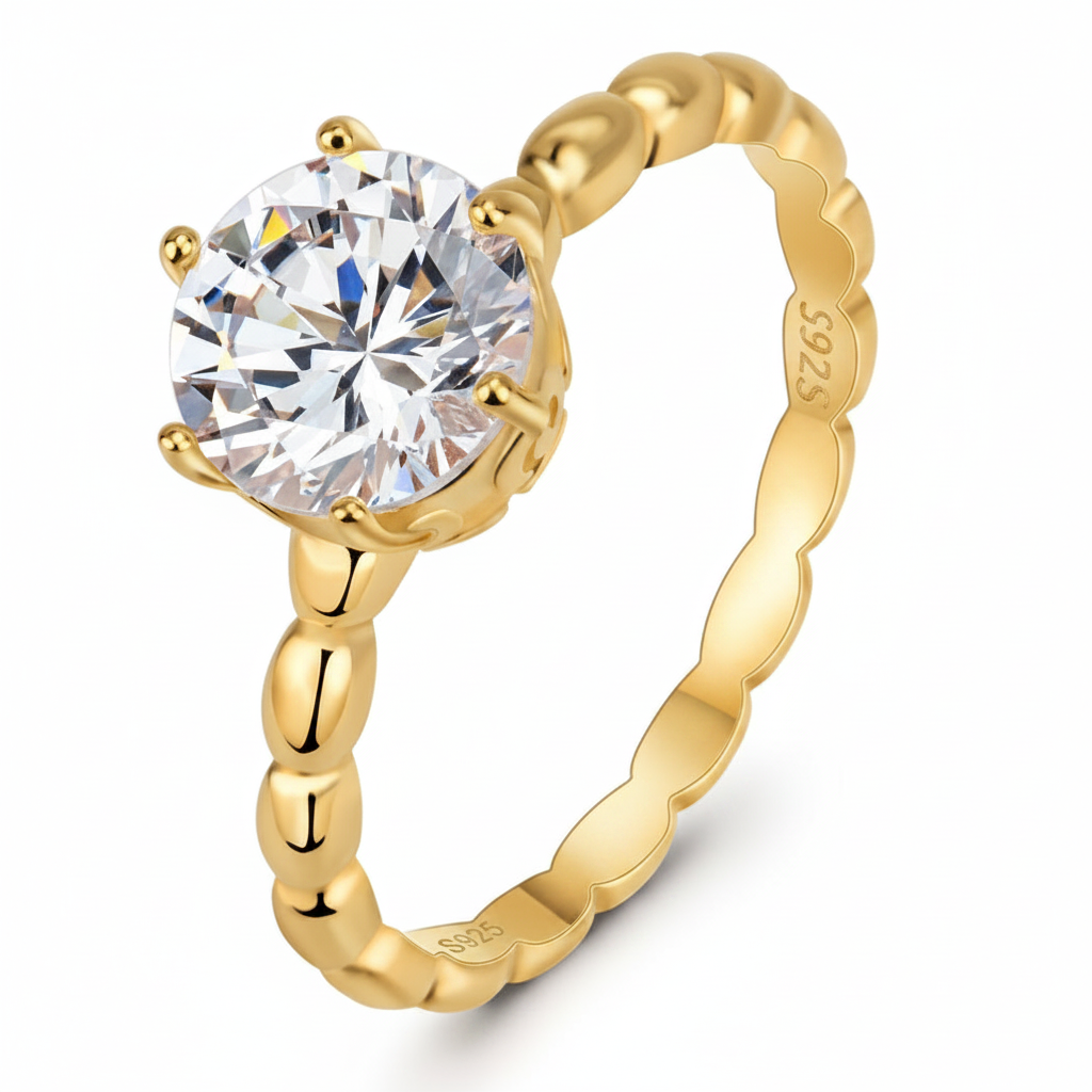 Gold 925 Sterling Silver Ring